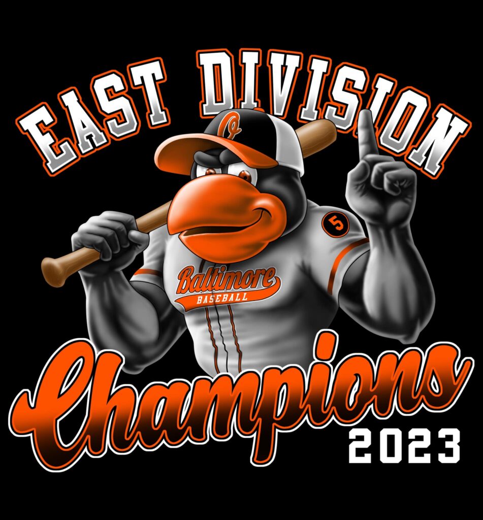 Baltimore Orioles Big Bird AL East Division Champ S/S T-Shirt (Black ...