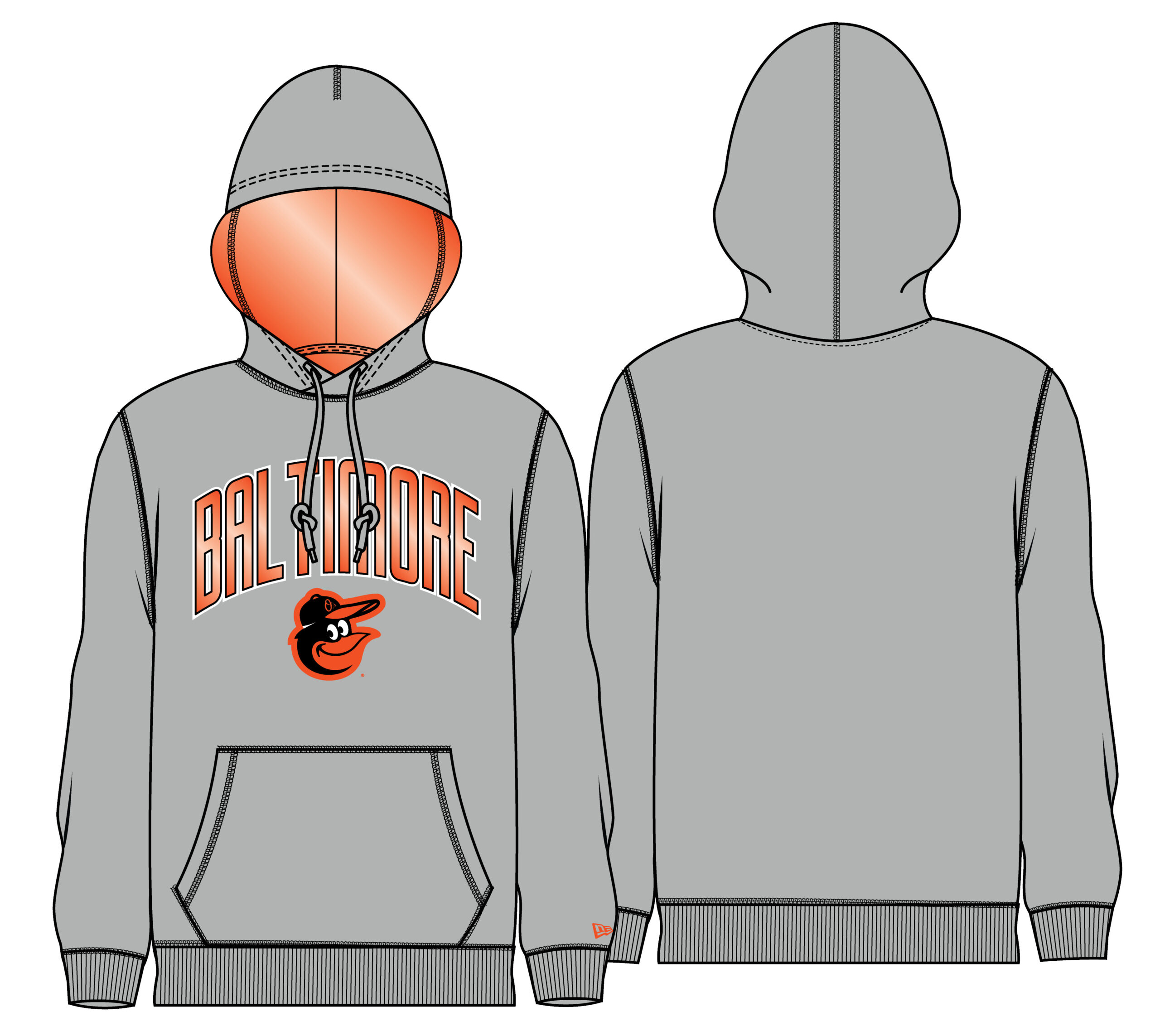 Baltimore Orioles 1967 Gray Hooded Sweatshirt by New Era